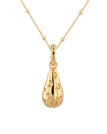 Stardust Raindrop Gold Pendant by Lavana, with crescent moons and lab-grown diamonds - 1