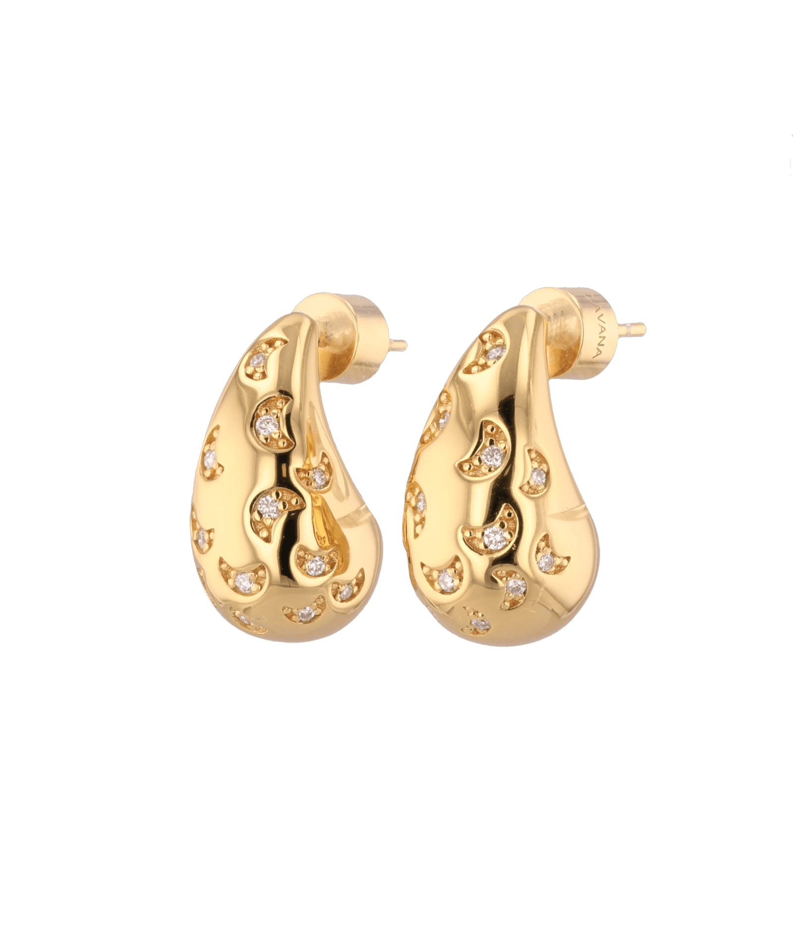 Stardust Raindrop gold earrings by Lavana with lab grown diamonds