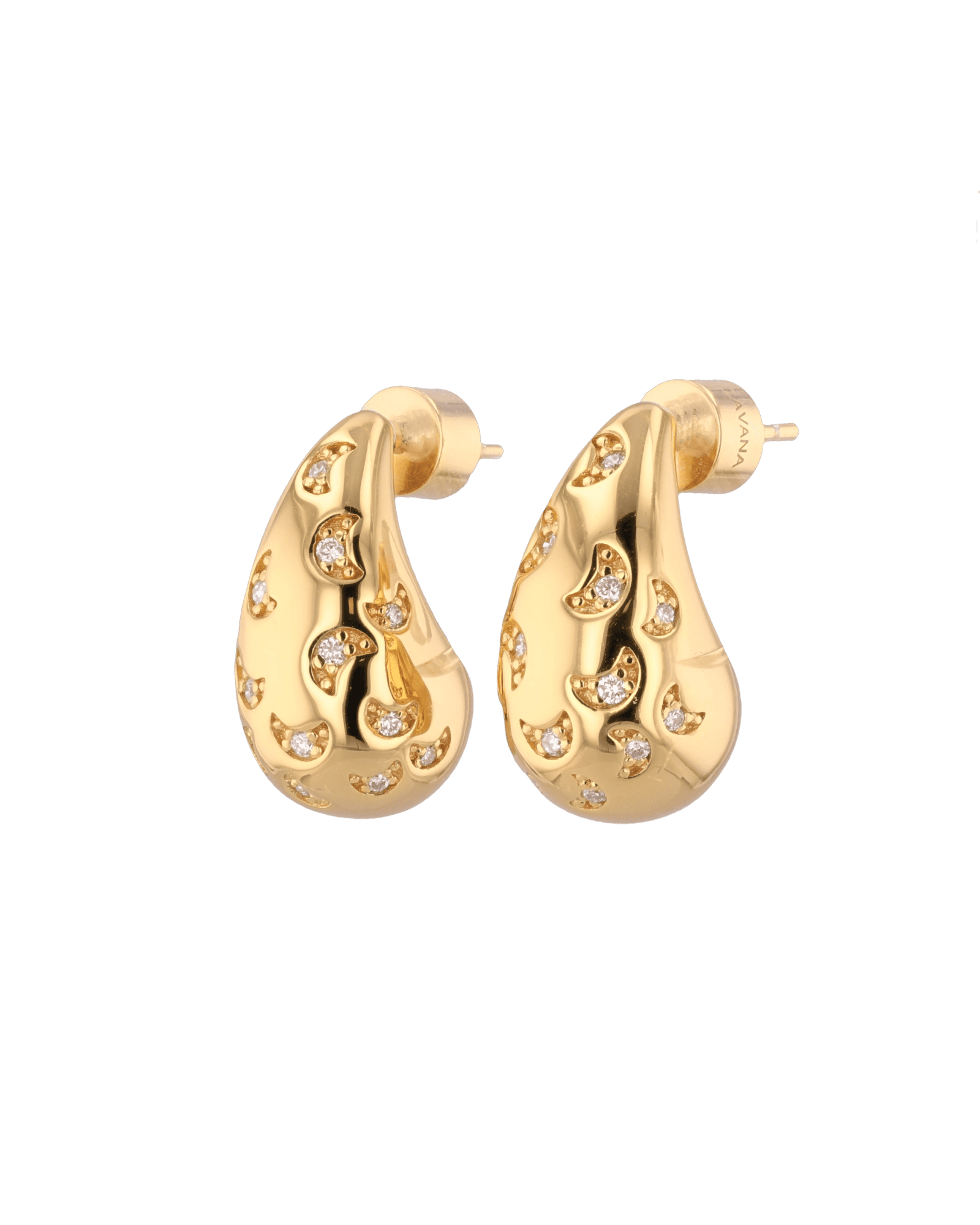 Stardust Raindrop gold earrings by Lavana with lab grown diamonds