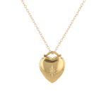 Starlit Heart Diamond Locket Necklace Gold by Lavana, star motif heart with diamond on 45cm chain