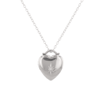 Starlit Heart Diamond Locket Necklace Silver by Lavana, star motif heart with diamond on 45cm chain