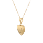 Sway Heart Diamond Locket Necklace Gold by Lavana, curved line heart with diamond on 45cm chain