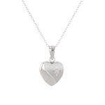 Sway Heart Diamond Locket Necklace Silver by Lavana, curved line heart with diamond on 45cm chain