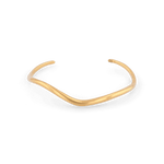 Sway Thin Gold Cuff Bracelet by Lavana, slim V-shaped open cuff