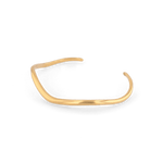 Sway Thin Gold Cuff Bracelet by Lavana, slim V-shaped open cuff