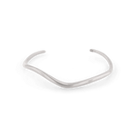 Sway Thin Silver Cuff Bracelet by Lavana, slim V-shaped open cuff