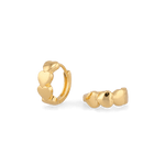 Sweetheart Gold Hoop Earrings by LAVANA, four hearts stacked at the front