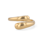 Swerve gold wrap ring by Lavana with polished bypass curve