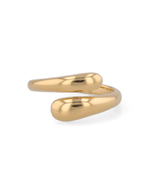 Swerve gold wrap ring by Lavana with polished bypass curve