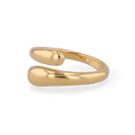 Swerve gold wrap ring by Lavana with polished bypass curve