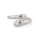 Swerve silver wrap ring by Lavana with polished bypass curve