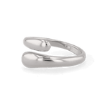Swerve silver wrap ring by Lavana with polished bypass curve