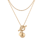 T-bar Lariat Gold Chain Necklace by Lavana fine chain with polished T bar drop