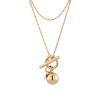 T-bar Lariat Gold Chain Necklace by Lavana fine chain with polished T bar drop