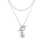 T-bar Lariat Silver Chain Necklace by Lavana fine chain with polished T bar drop