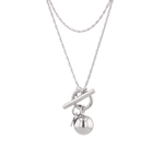 T-bar Lariat Silver Chain Necklace by Lavana fine chain with polished T bar drop