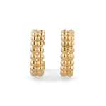 Tiny Pebbles Gold Hoop Earrings by Lavana, double row of polished beads in an open hoop