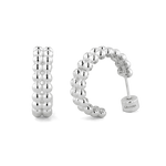 Tiny Pebbles Sterling Silver Hoop Earrings by Lavana, two rows of polished beads in an open hoop