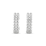 Tiny Pebbles Sterling Silver Hoop Earrings by Lavana, two rows of polished beads in an open hoop
