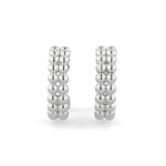 Tiny Pebbles Sterling Silver Hoop Earrings by Lavana, two rows of polished beads in an open hoop