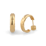 Tranquil Gold Hoop Earrings by Lavana, layered front with inner patterned gallery