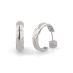 Tranquil Silver Hoop Earrings by Lavana, layered front with inner patterned gallery