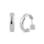 Tranquil Silver Hoop Earrings by Lavana, layered front with inner patterned gallery