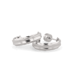 Tranquil Silver Hoop Earrings by Lavana, layered front with inner patterned gallery