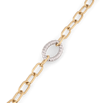 Treasure Two Tone Chain Bracelet by Lavana, with gold paperclip links, silver rope oval, and T-Bar clasp - 2