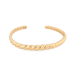 Twist Dome Gold Cuff Bracelet by Lavana, with refined twisted dome texture - 1