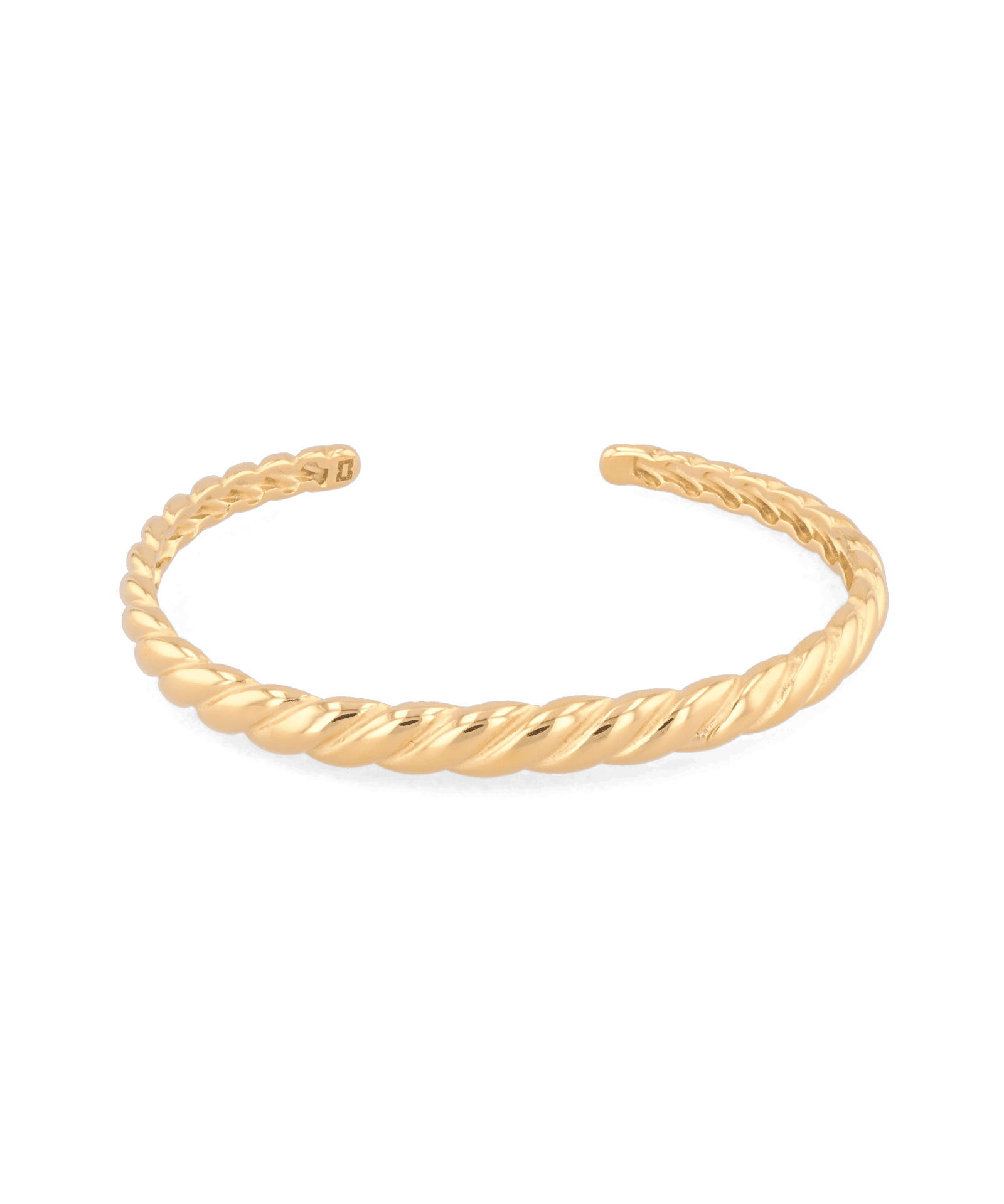 Twist Dome Gold Cuff Bracelet by Lavana, with refined twisted dome texture - 1