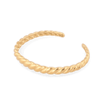 Twist Dome Gold Cuff Bracelet by Lavana, with refined twisted dome texture - 2