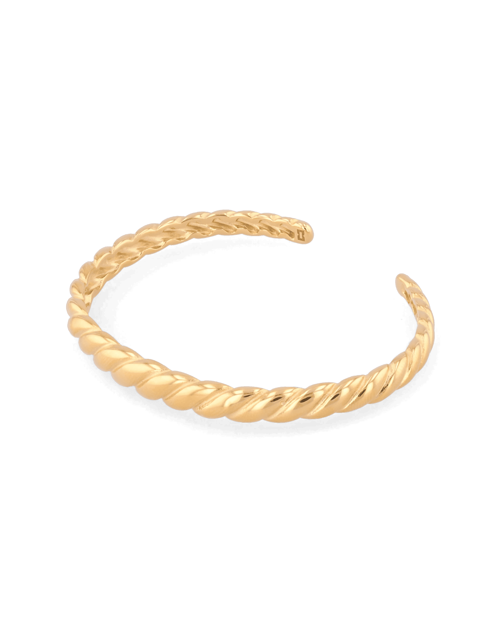 Twist Dome Gold Cuff Bracelet by Lavana, with refined twisted dome texture - 2