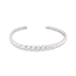 Twist Dome Silver Cuff Bracelet by Lavana, with gentle twisted dome profile - 1