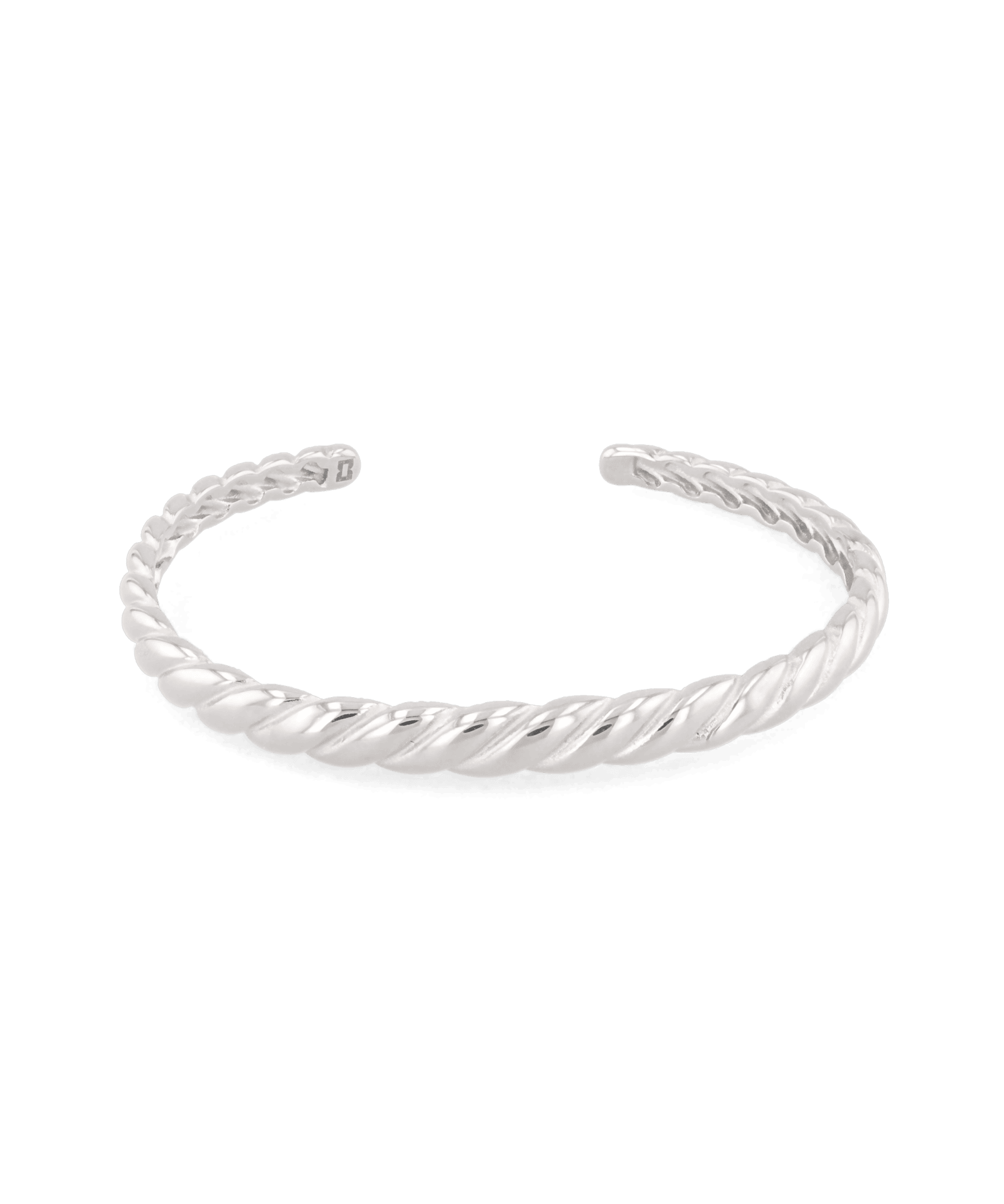 Twist Dome Silver Cuff Bracelet by Lavana, with gentle twisted dome profile - 1