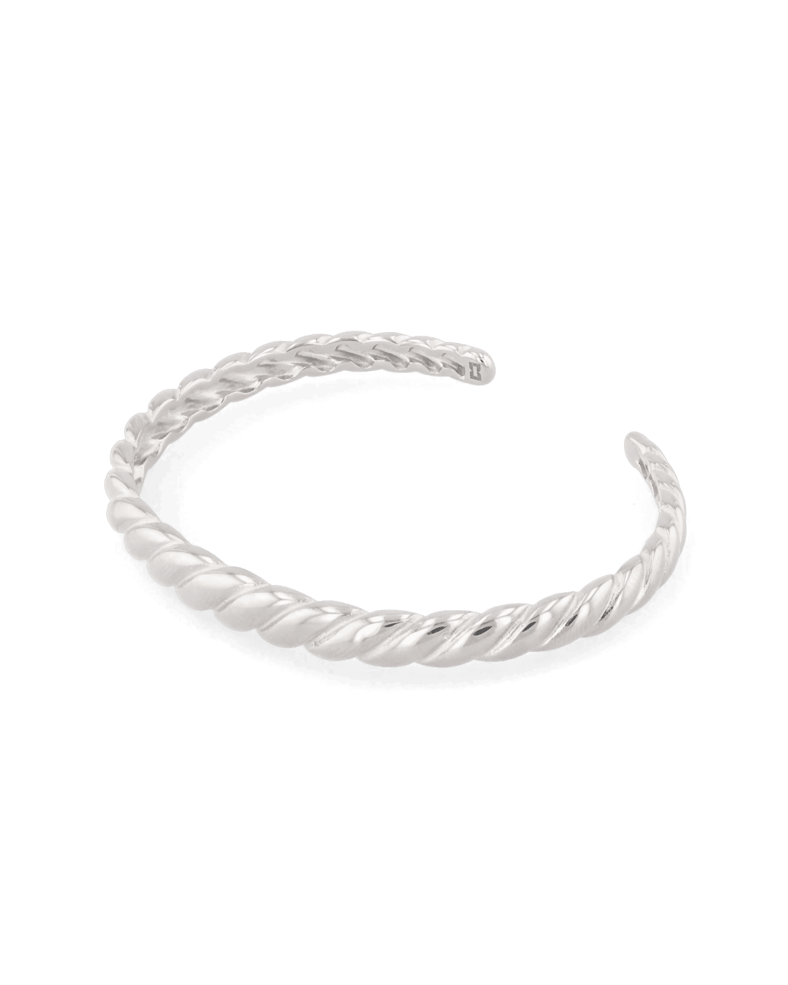 Twist Dome Silver Cuff Bracelet by Lavana, with gentle twisted dome profile - 2