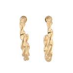 Twist Textured Gold Hoop Earrings by LAVANA, large sculptural twisted hoops