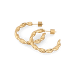 Twist Textured Gold Hoop Earrings by LAVANA, large sculptural twisted hoops