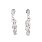 Twist Textured Silver Hoop Earrings by LAVANA, large sculptural twisted hoops