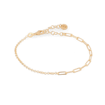 Verona Gold Mixed Link Bracelet by Lavana, with paperclip and Belcher links - 1