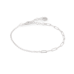 Verona Silver Mixed Link Bracelet by Lavana, with paperclip and Belcher links - 1