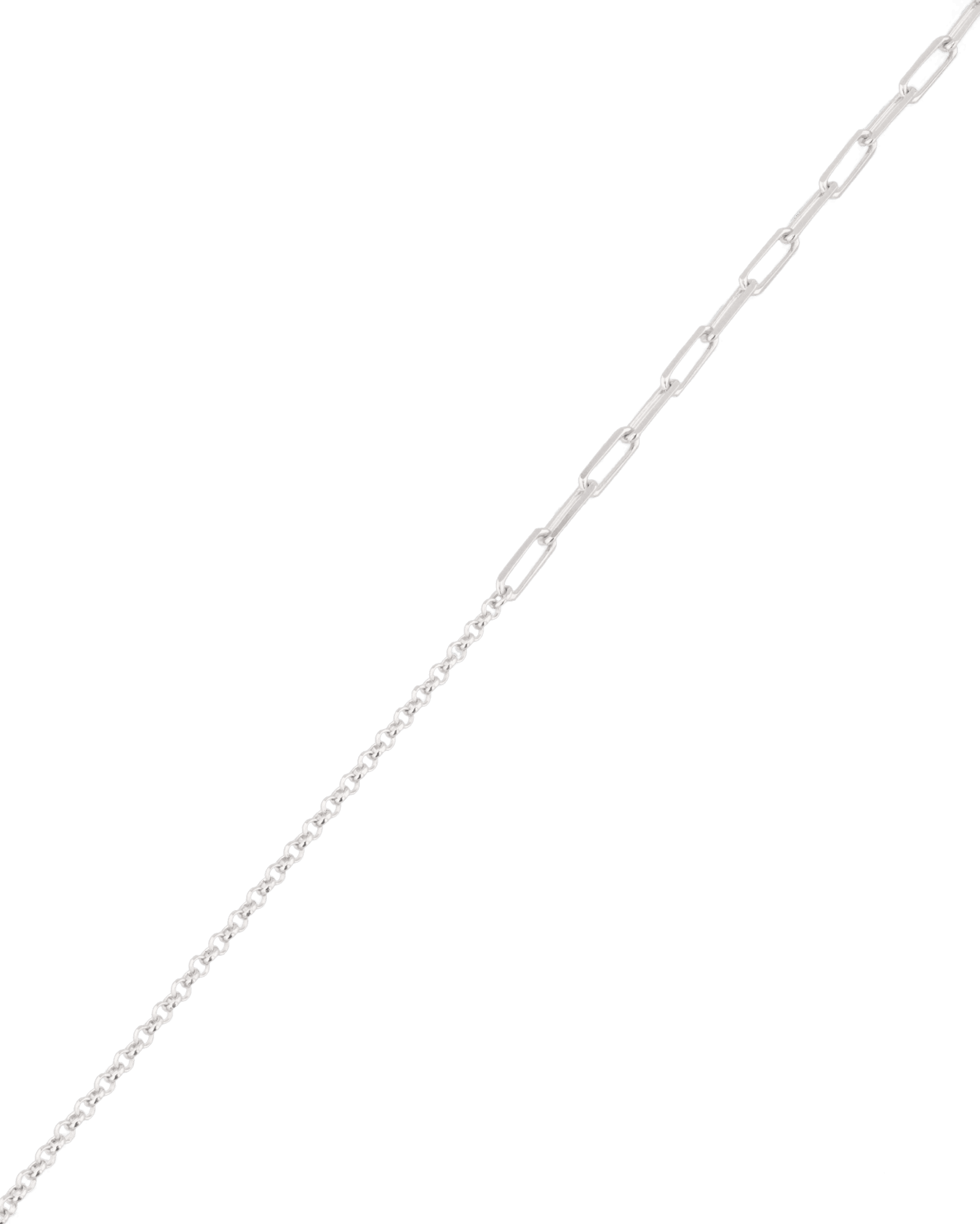 Verona Silver Mixed Link Bracelet by Lavana, with paperclip and Belcher links - 2