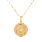 Voyage Compass Diamond Pendant by Lavana in 18k gold plated sterling silver with polished compass face