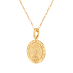 Voyage Compass Diamond Pendant by Lavana in 18k gold plated sterling silver with polished compass face