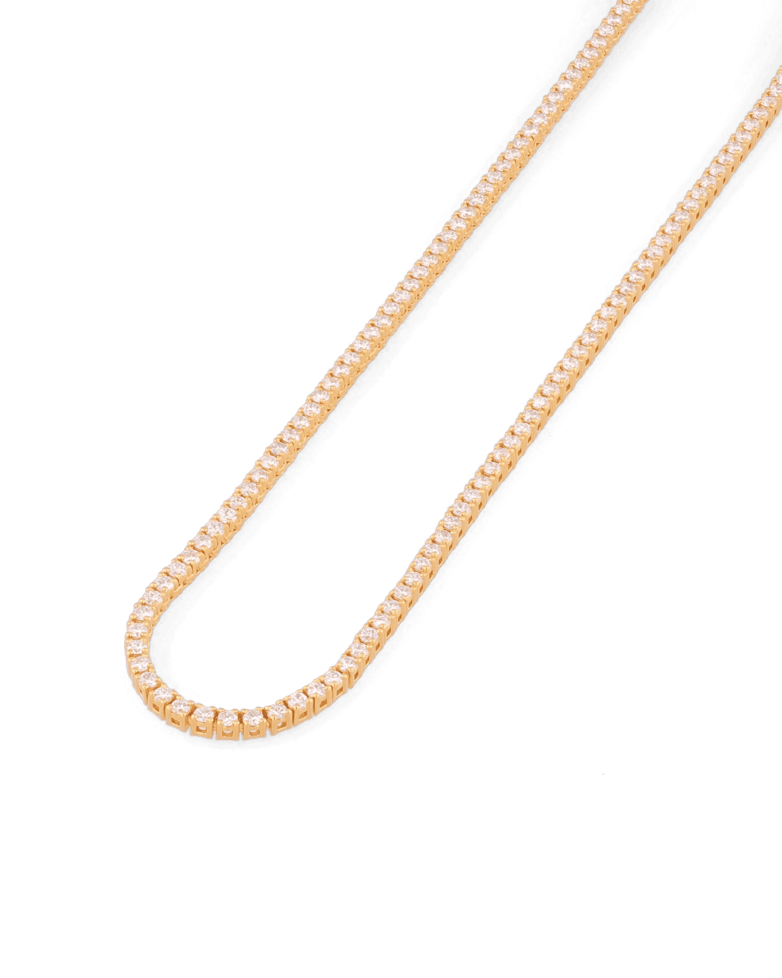 Wimbledon Gold Diamond Tennis Necklace by Lavana Classic Tennis Style with a Secure Clasp