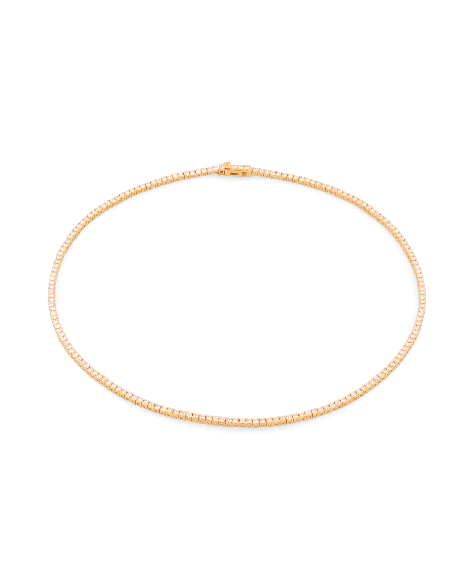 Wimbledon Gold Diamond Tennis Necklace by Lavana Classic Tennis Style with a Secure Clasp