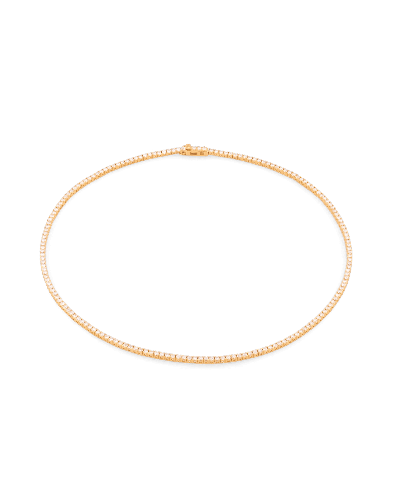 Wimbledon Gold Diamond Tennis Necklace by Lavana Classic Tennis Style with a Secure Clasp