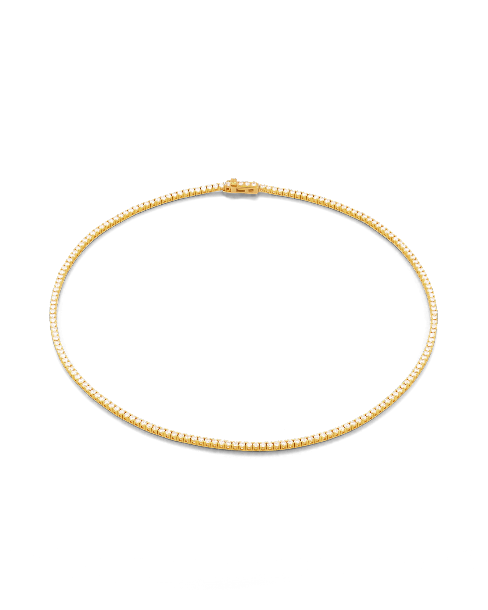 Wimbledon Gold Diamond Tennis Necklace by Lavana Classic Tennis Style with a Secure Clasp