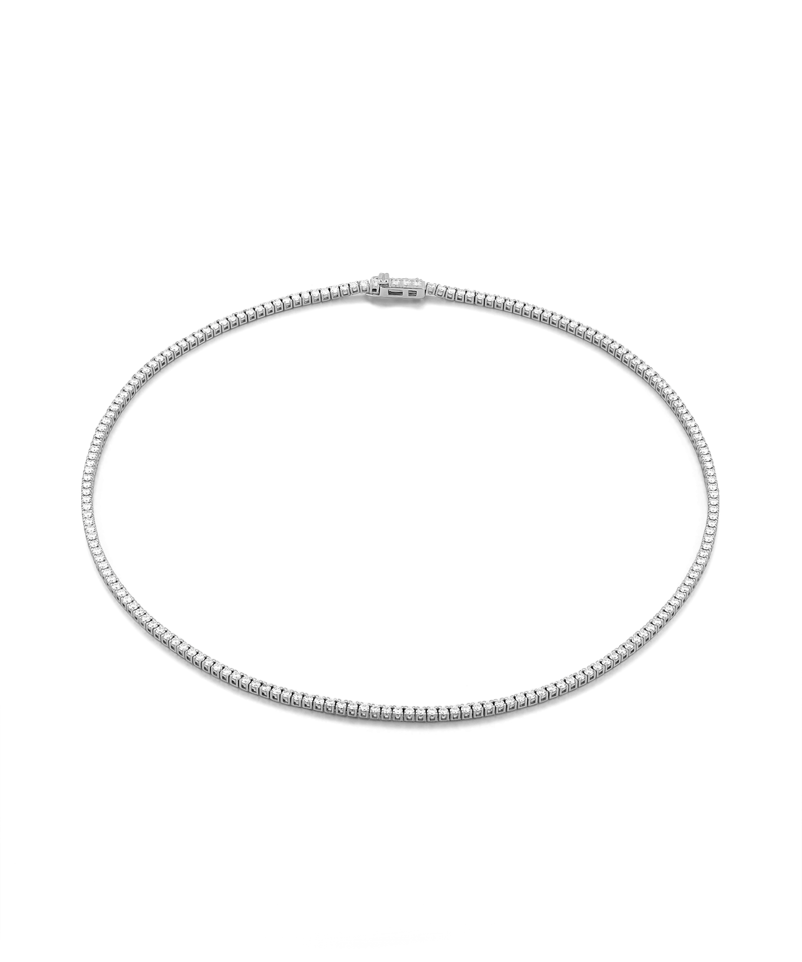 Wimbledon Silver Diamond Tennis Necklace by Lavana classic tennis style with a secure clasp 1
