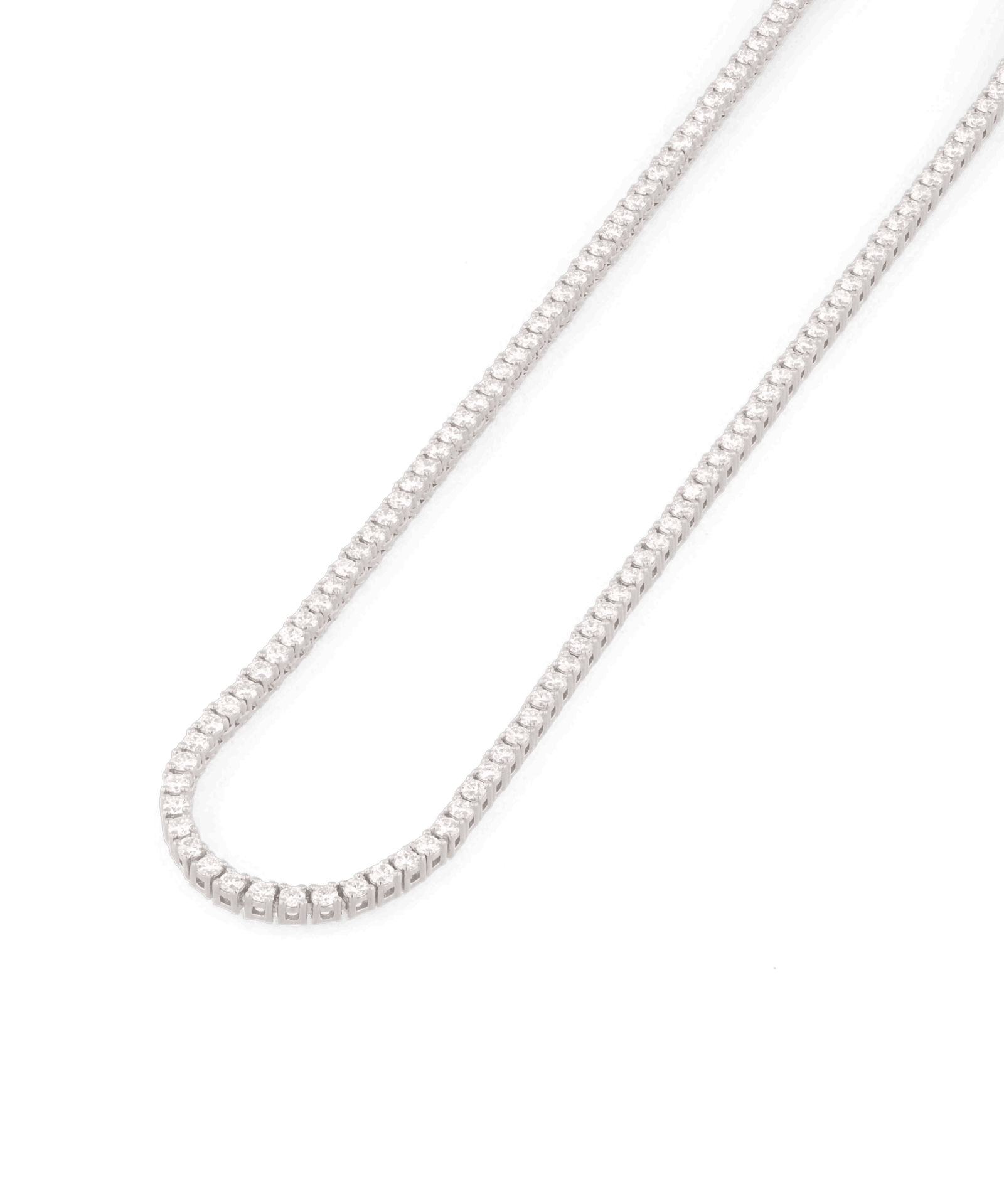 Wimbledon Silver Diamond Tennis Necklace by Lavana Classic Tennis Style with a Secure Clasp